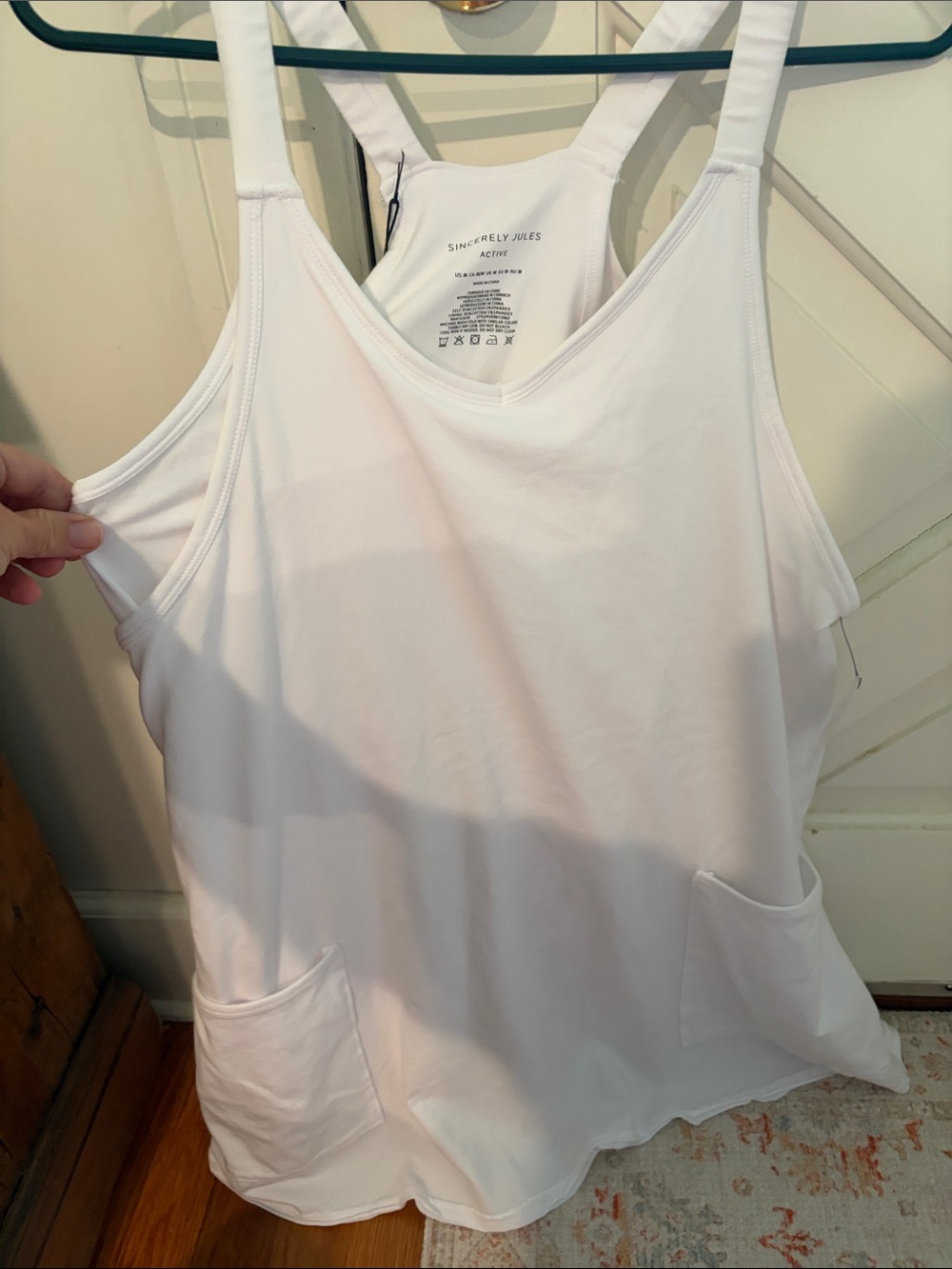 Sincerely Jules White Tank Top with Front Pockets Skort Dress